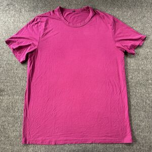 Lululemon T-Shirt Men's Large Pink Fundamental Classic Fit Pima Cotton Blend